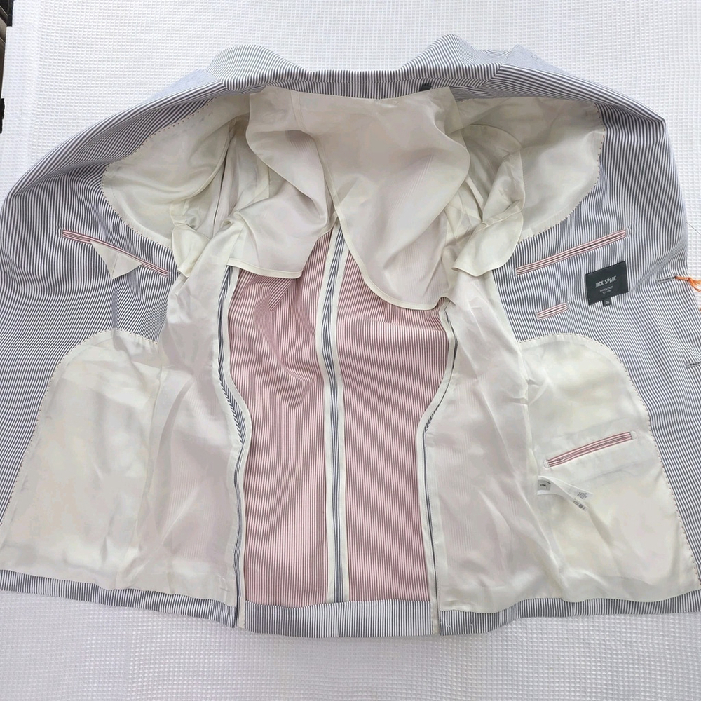 Quiet Luxury Jack Spade Seersucker Benton Suit Jacket Men’s 36 Stripe NWT $698 - Picture 4 of 16